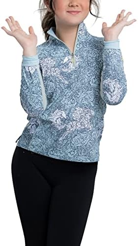 חולצות שמש של קסטל דנמרק חולצות שרוול ארוכות | Sun Protective UPF 30+ | 1/4 מחשוף מיקוד | צמרות בגדי פעילות